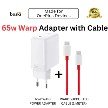 Pack of 2: 65w Warp Adapter with Supported Cable