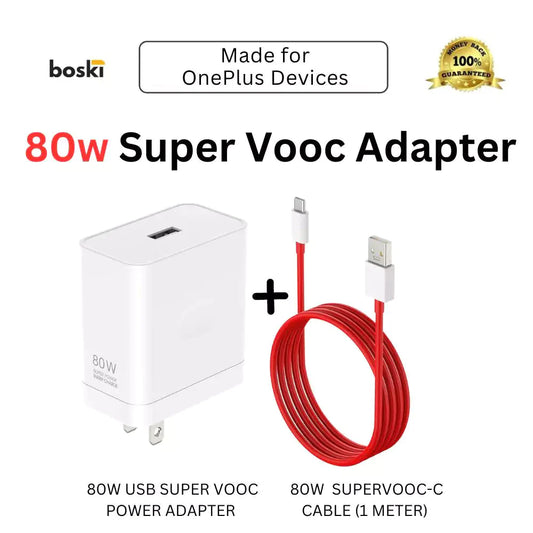 Pack of 2 : 80w OnePlus Supervooc with Supervooc supported Cable