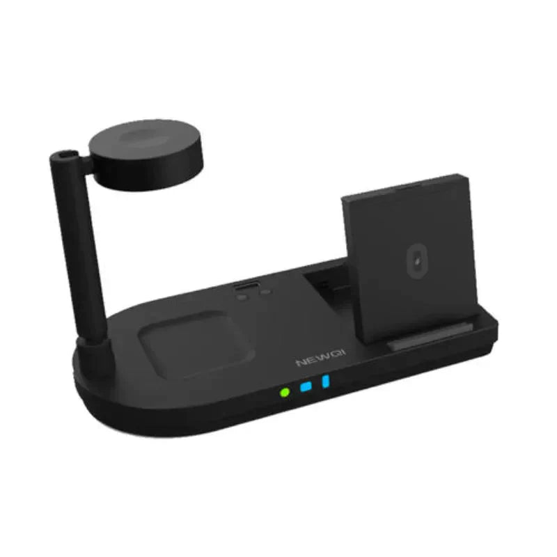 Wireless Charging Station 4 in 1 Qi-Certified 18W Fast Charging Dock with Bedside Lamp