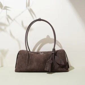 2025 Autumn Winter Suede Leather Bag Minimalist Unique Single Shoulder Bag Slouchy Casual Underarm Tote High Quality Handbag